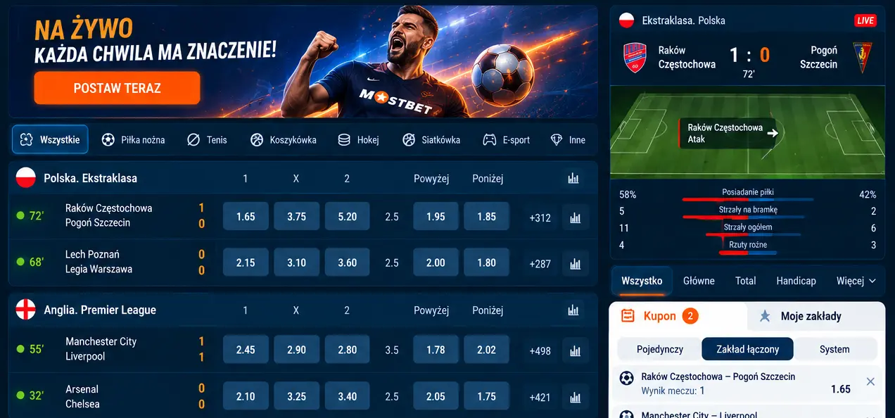 Zakłady live w Mostbet – kursy i Cash Out